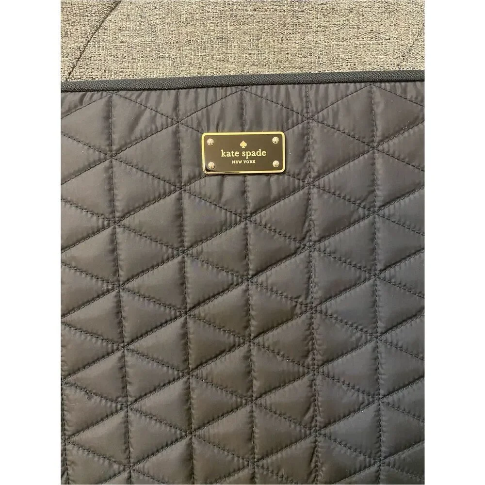 Kate Spade Black Quilted Laptop Case Size 14”X 10.5”